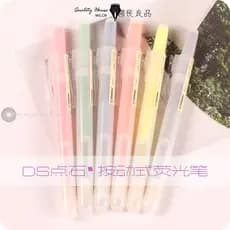 Dot Stone Push Tipo Marcador DS-508S Moda Muji Estilo Jelly Color 6 Cores Pincel Marcador Chave