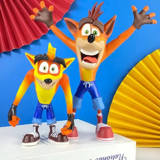 15-20cm Crash Bandicoot Nitro Kar Game Figura Wolf Figuras De Ação Em PVC Coleção De Modelos Doll Toys Decoração De Mesa