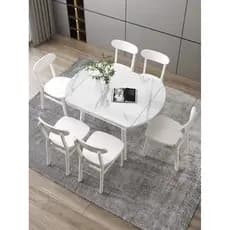 Mesa de jantar de ardósia de madeira maciça Doméstico Pequeno Apartamento Mesa de jantar retrátil dobrável Cadeira Combi