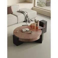 Mesa de centro redonda minimalista italiana, sala de estar, luz doméstica, luxo, Designer de alta qualidade, estilo Medi