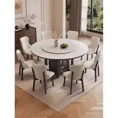 Nova mesa de jantar chinesa Rock moderno simples luz luxo doméstico redondo multifuncional armazenamento mesa jantar Hot