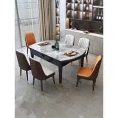 Moderno e minimalista ardósia mesa de jantar cadeira combinação luz italiana luxo grande pequeno apartamento doméstico d