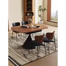 Retro madeira maciça rotativa retrátil mesa de jantar estilo Medieval quadrado redondo dupla utilização francês creme no