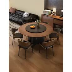 Mesa de jantar estilo Medieval, casa, grande, pequeno, apartamento, 4-12 pessoas, ardósia, madeira maciça, cadeira de me