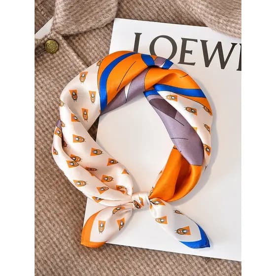 Lenço de seda feminino All-Match primavera outono amoreira seda pequeno lenço quadrado lenço decorativo terno fino caixa