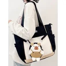 Bolsa de lona feminina bolsa mensageiro 2026 novo estilo bolsa de ombro de grande capacidade estudante transportar livro
