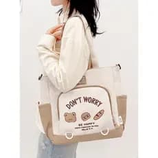 Bolsa de lona feminina 2026 novo estilo bolsa de ombro de grande capacidade bolsa mensageiro trabalho Commuter estudante