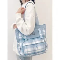 Bolsa de lona feminina 2026 novo estilo grande capacidade portátil saco de pano ombro saco do mensageiro estudante Tutor