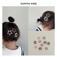 Leite café cor/estrela de cinco pontas grampo de cabelo infantil menina bb clipe cartão cabelo quebrado 10 peças conjunt