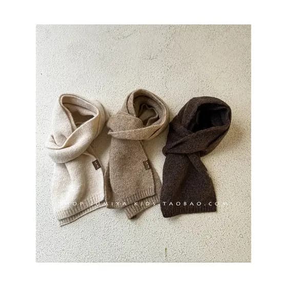 Crianças cachecol meninos 2024 novo estilo simples All-Match cor sólida outono inverno estilo gola do bebê estilo ociden
