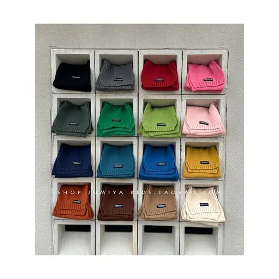 17 cores em ~ coreano pequeno plano cachecol infantil cor sólida inverno quente meninos meninas combinando babador de ma
