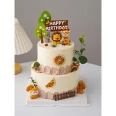 Crianças decorações do bolo de aniversário animal tropical borracha macia decorações animais girafa esquilo tropical Zeb