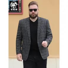 Baisheng raposa plus Size roupas masculinas cara gordo solto primavera outono terno plus plus plus plus obesidade terno