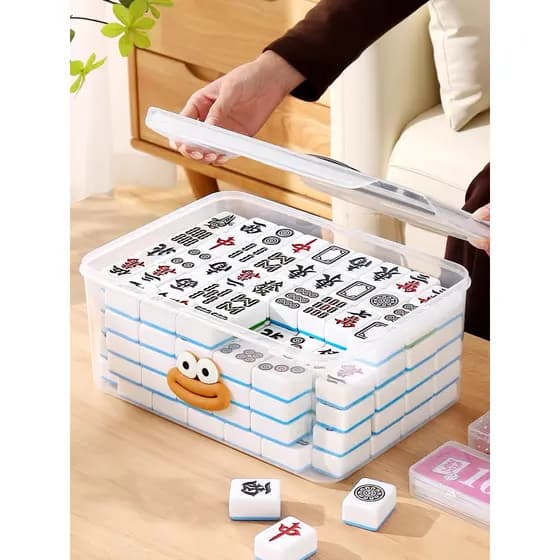 Mahjong caixa de armazenamento engrossado Extra grande caixa de armazenamento pardal caixa de plástico doméstico mahjong