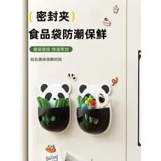 Panda clipe de vedação magnético bonito caixa de armazenamento de geladeira clipe de vedação de alimentos cozinha do agr