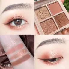 Xiaoyu Begonia Recomendado Paleta de Sombras 2024 Nova Sombra de Quatro Cores Mini Paleta de Chá de Leite Fosco Pérola G