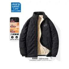 Zhenweisi LIF Jaqueta masculina acolchoada de algodão inverno à prova de vento à prova d'água quente espessada lã de cor