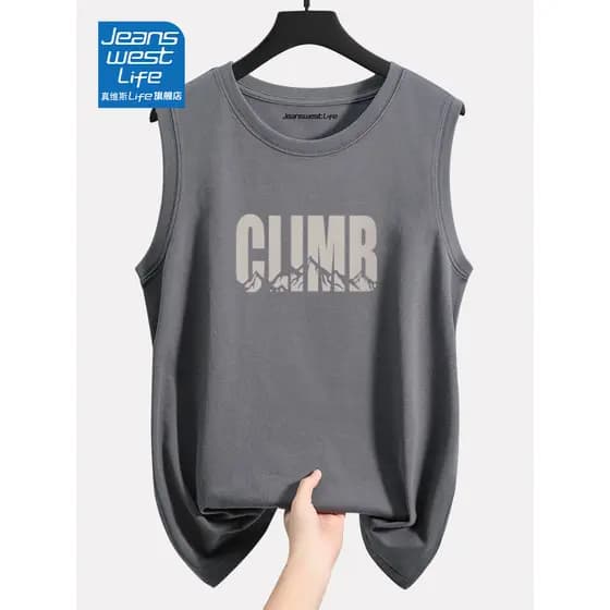 Zhenweisi LIFE colete sem mangas masculino verão 2024 novo estilo puro algodão exterior Wear obstáculos masculino Fitnes