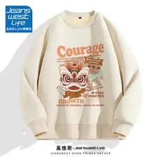 Zhenweisi LIFE Forro de Lã Moletom Masculino Outono Inverno Engrossado Quente Jaqueta Masculina Gola Redonda Manga Longa