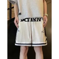 Carta bordado Shorts de basquete meninos Street Wear malha de seda gelo calças cortadas americano ao ar livre calças esp
