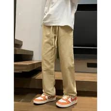 Tether calças casuais retas masculinas primavera outono japonês cityboy calças soltas adolescente simples macacão calças