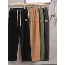Estilo americano calças de veludo reto masculino primavera outono tendência engrossado rufião bonito calças casuais All-