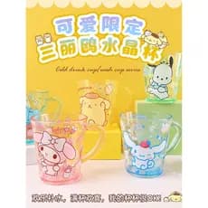 Sanrio copo de cristal crianças bonito bucal escova de dentes copo cilindro resistente a choques grande capacidade dos d