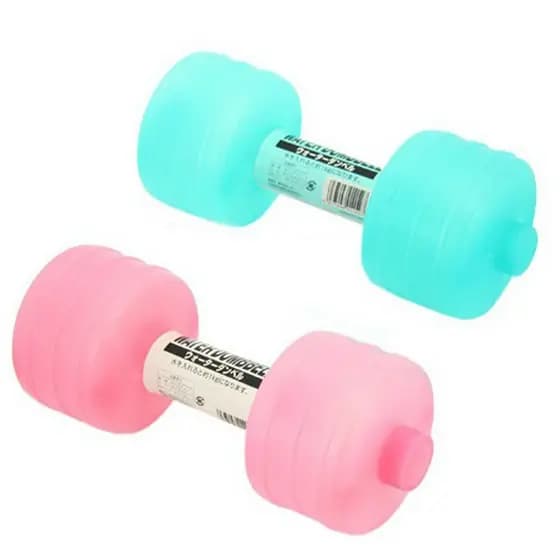 Halteres de plástico importados do Japão Mini halteres portáteis com enchimento de água Halteres de Fitness para ioga