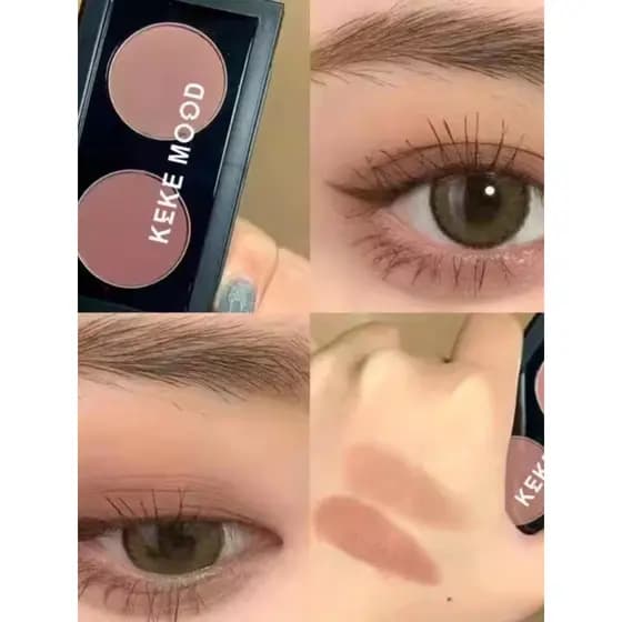 Japonês diversos estilo cinza rosa rosa ~ luz rosto série suave paleta de sombras de duas cores monocromático fosco fino
