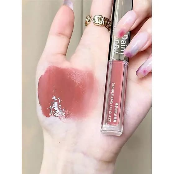 Pure Desire Water Glossy Lip ~ Esmalte labial de duas cabeças Transparente Lip Gloss Espelho Copo antiaderente Purê de l