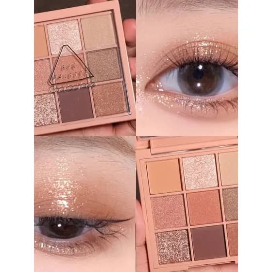 Outono inverno paleta de sombras de nove cores cor terra maquiagem leve diária 2023 novo estilo leite chá cinza rosa lar