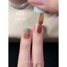 Combinação de cores transparentes com leite de sal marinho!Twomoons2026 Novo estilo Manicure esmalte cola sem cozimento