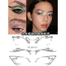 Adesivo de linha de maquiagem de metal XG maquiagem tecnologia futura sentido líquido metal linha de maquiagem adesivo c