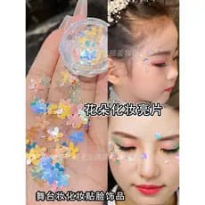 Crianças desempenho de palco maquiagem lantejoulas borboleta flor remendo maquiagem dos olhos brilhante Glitter peça sei