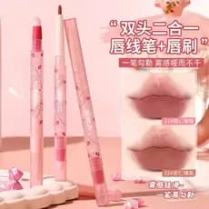 Delineador labial de duas cabeças, à prova d'água, de longa duração, delicado, contorno suave, maquiagem artística dedic