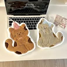Toalha de mão de gatinho de pelúcia ~ Toalha absorvente de vaso sanitário de lã Coral fofa pendurada lenço de cozinha se
