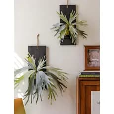 Juhan simulação planta verde Staghorn samambaia flor artificial flor artificial parede pendurado planta decoração de par