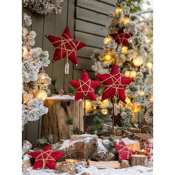 Juhan tecido estrela ornamentos de natal ornamentos de mesa Shopping janela cena Layout atmosfera adereços