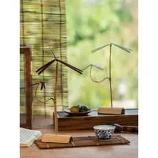 Juhan cerimônia de chá de libélula de bambu equilibrado, ornamentos de estilo chinês, artesanato nostálgico, sala de chá