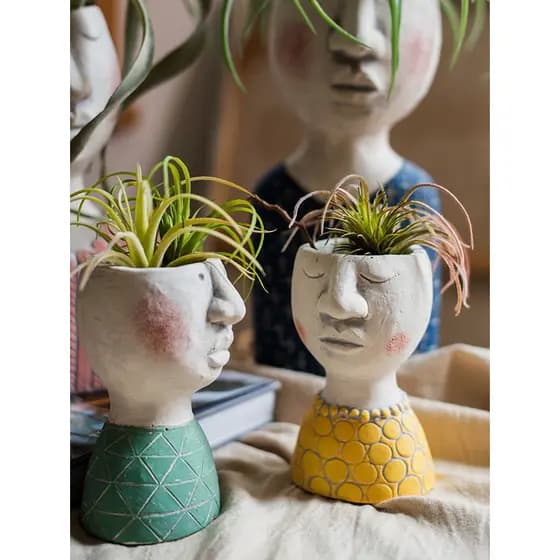 Juhan suculento vaso de flores personagem Avatar arte decoração criativa endro verde vaso planta sala estar varanda deco