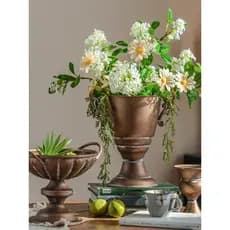 Clássico taça vaso vaso de flores Retro angustiado ferro flor Ware europeu casamento flor urna arranjo flor vaso ornamen