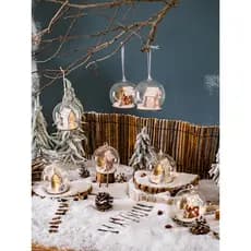 Juhan natal Micro paisagem bola de vidro pendurado bola enfeites de árvore de natal bola luminosa decoração de natal luz