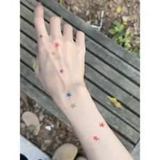 Cada Item é família estrela de cinco pontas tatuagem adesivo braço clavícula pintado estrela adesivo facial à prova d'ág