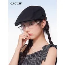 CACUSS Retro Cowboy Forward Chapéu Feminino Primavera Novo Estilo Frente e Costas Pintor Chapéu Moda Boina Legal