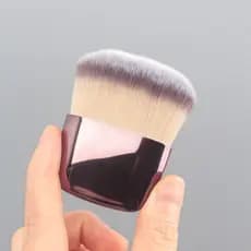 Pequeno estoque pronto!Pincel de maquiagem para pó solto, cabo curto, dedicado, portátil, para viagem, Blush, contorno,