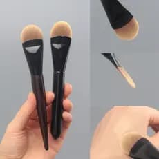 Super fácil de usar!Pincel de base ultrafino, sem pó, cabeça plana, formato de língua, semicírculo, base líquida, sem ma