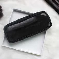 Saco de pincel de maquiagem malha zíper saco de armazenamento de escova de maquiagem malha portátil saco cosmético preto