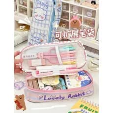 Estojo de lápis caixa de papelaria menina júnior estudante do ensino médio estojo de lápis bonito dos desenhos animados