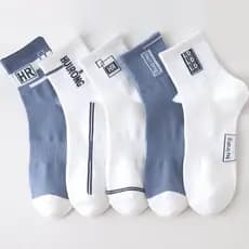 Meias brancas masculinas de cano médio verão respirável absorvente de suor meias masculinas esportivas meias de basquete