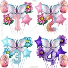Conjunto de Bola Borboleta Número 40 Polegadas Decoração de Chuveiro Azul Bebê Girassol H é lio Rosa Aniversário de Casa